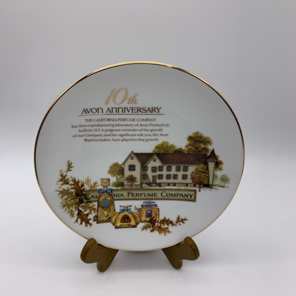 Avon 10th Anniversary 1987 Fine Porcelain Plate California Perfume Company 22k - Picture 4 of 12